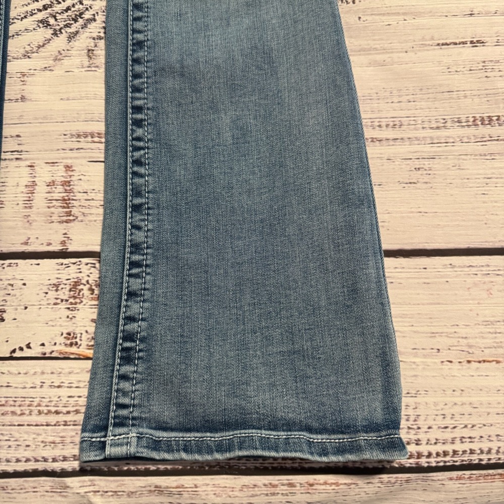 Telepatia Denim Jeans Light Wash Ankle Distressed Flair Womens 5/29 (Fits 27x28) - Picture 7 of 16